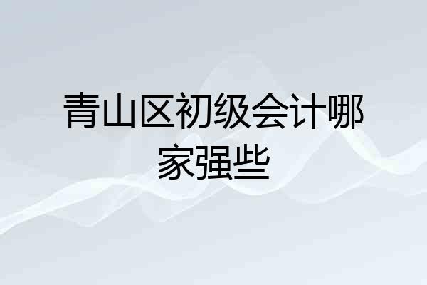 青山区初级会计哪家强些