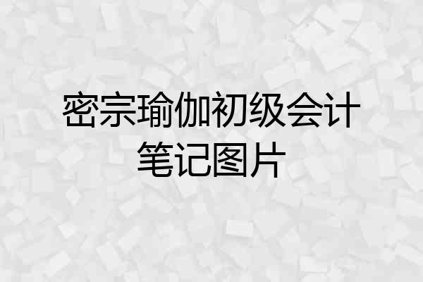 密宗瑜伽初级会计笔记图片