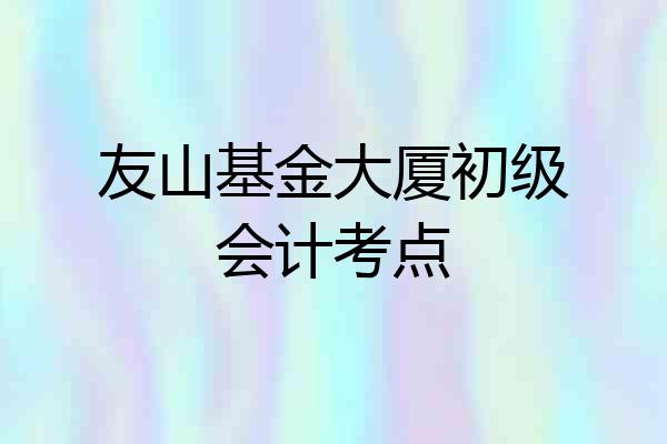 友山基金大厦初级会计考点