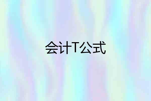会计T公式