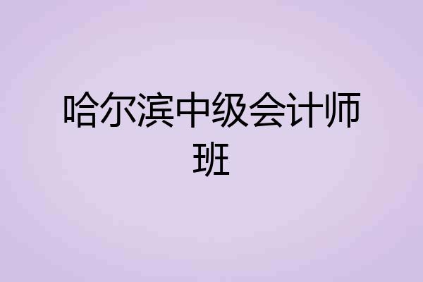 哈尔滨中级会计师班