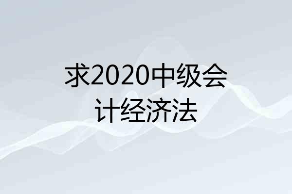 求2020中级会计经济法