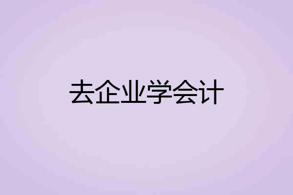 去企业学会计