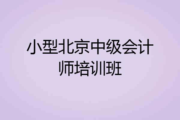 小型北京中级会计师培训班