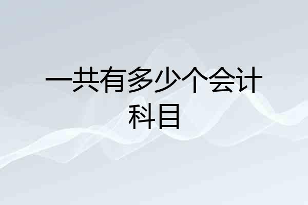 一共有多少个会计科目