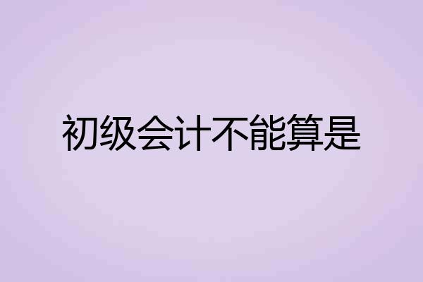 初级会计不能算是