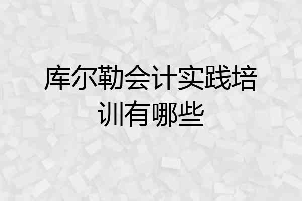 库尔勒会计实践培训有哪些