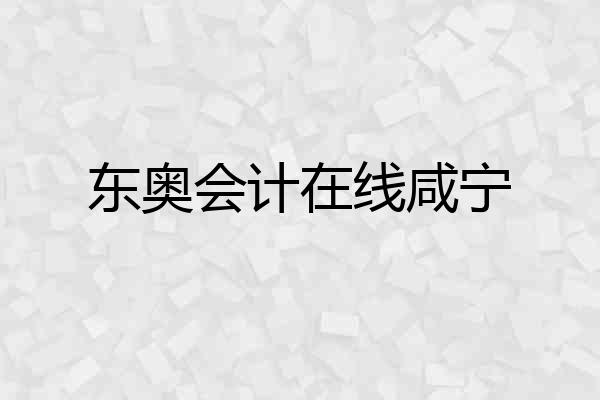 东奥会计在线咸宁