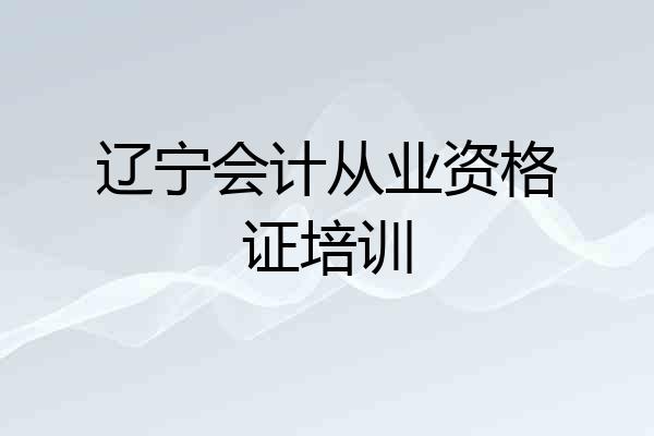 辽宁会计从业资格证培训