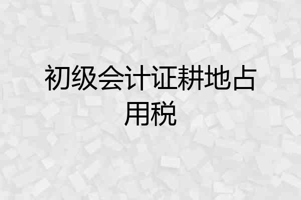 初级会计证耕地占用税