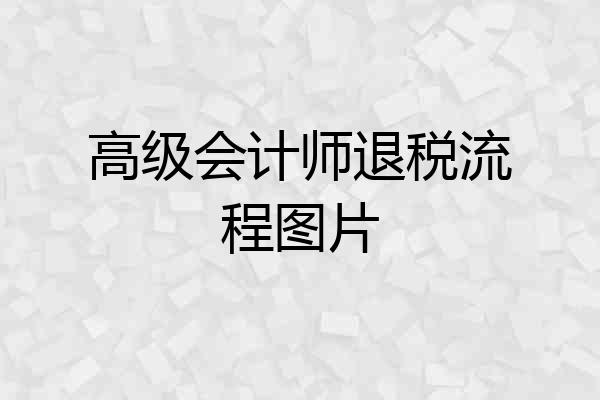 高级会计师退税流程图片