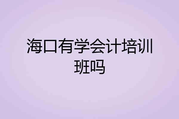 海口有学会计培训班吗