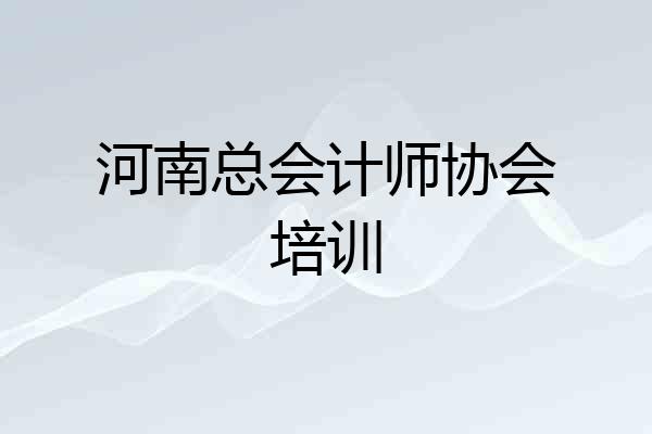 河南总会计师协会培训