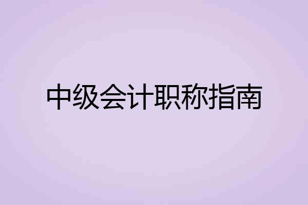 中级会计职称指南