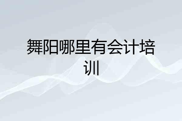 舞阳哪里有会计培训