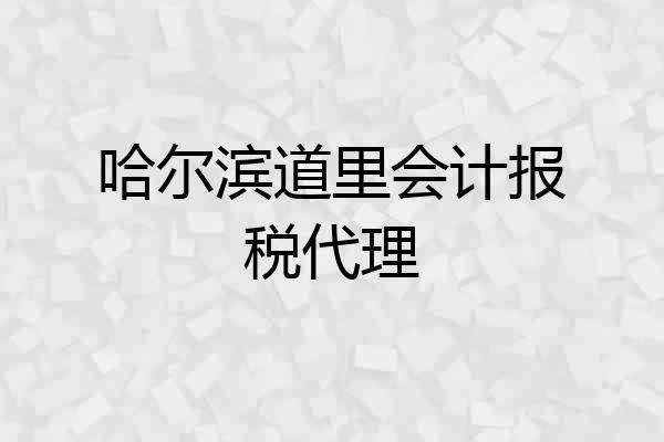 哈尔滨道里会计报税代理