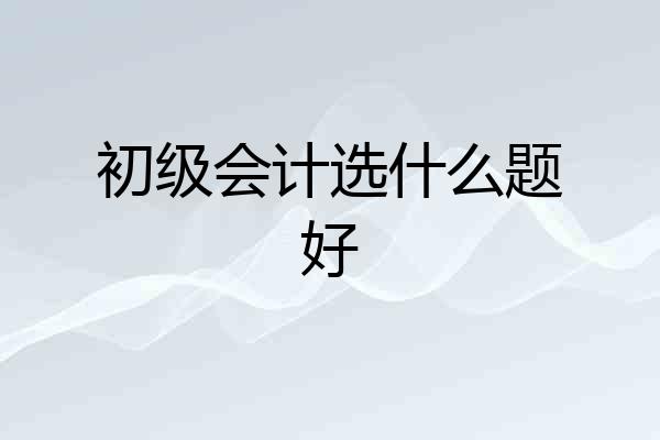 初级会计选什么题好