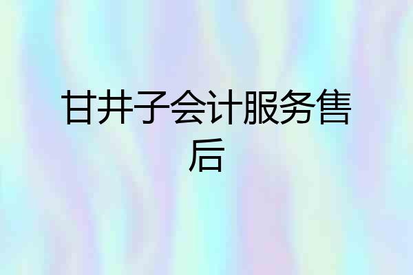 甘井子会计服务售后