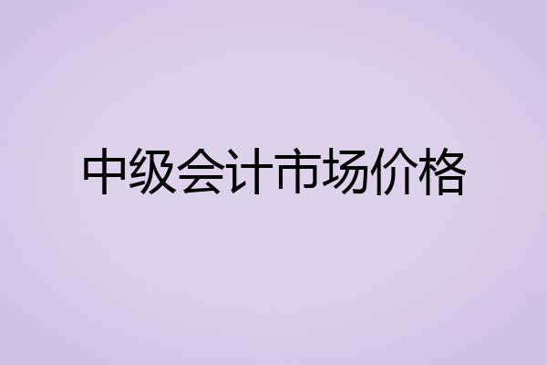 中级会计市场价格