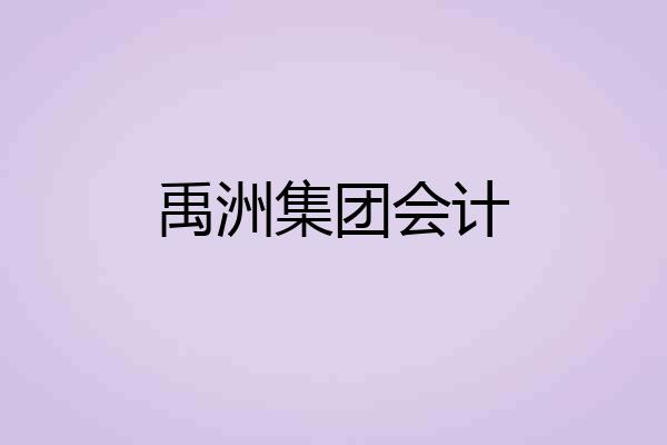 禹洲集团会计