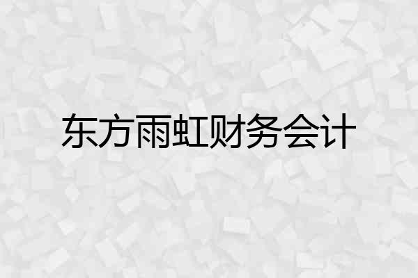 东方雨虹财务会计