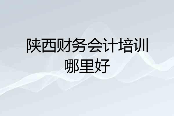 陕西财务会计培训哪里好