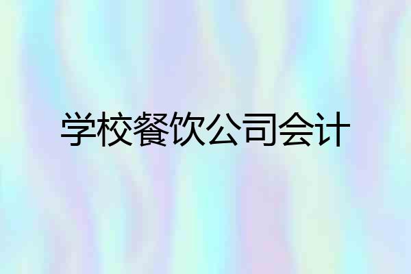 学校餐饮公司会计