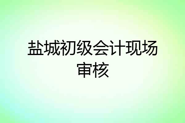 盐城初级会计现场审核