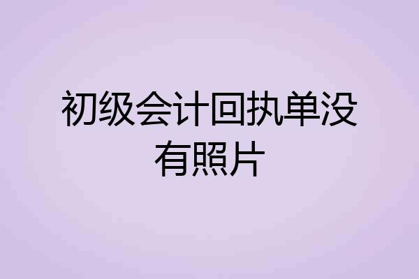 初级会计回执单没有照片