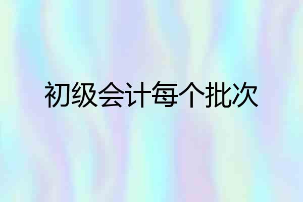 初级会计每个批次