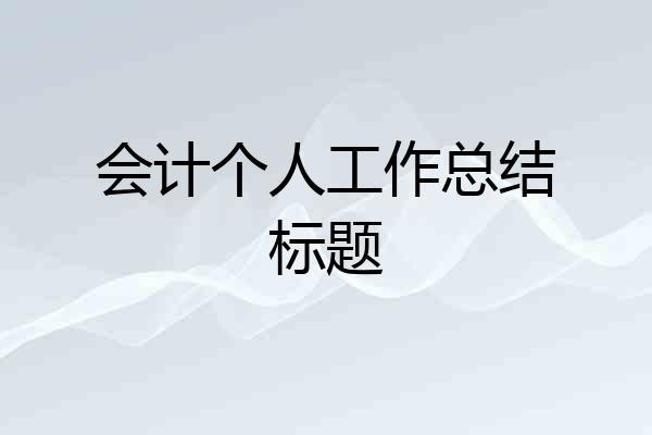会计个人工作总结标题