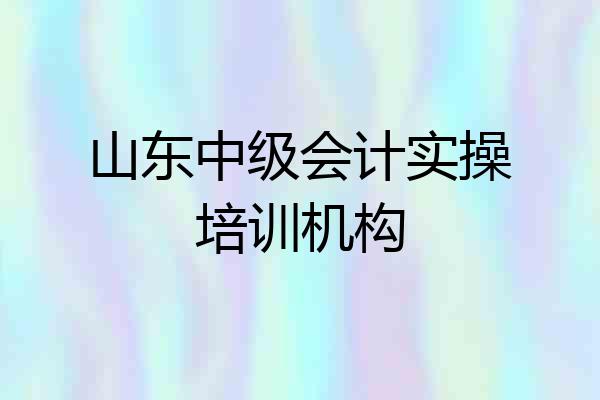 山东中级会计实操培训机构