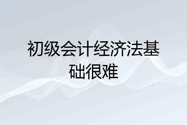 初级会计经济法基础很难