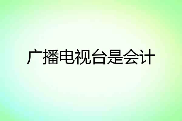 广播电视台是会计