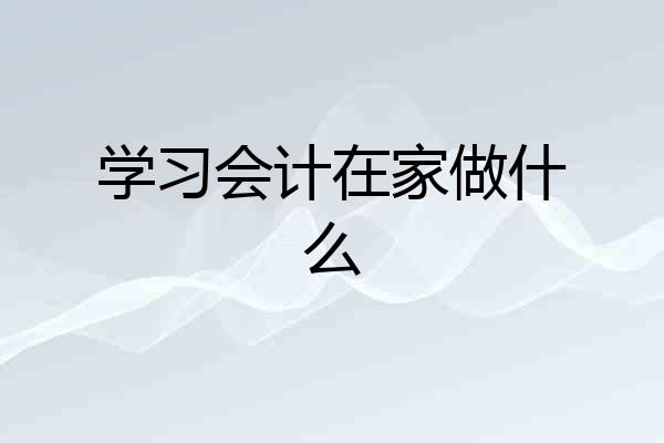 学习会计在家做什么