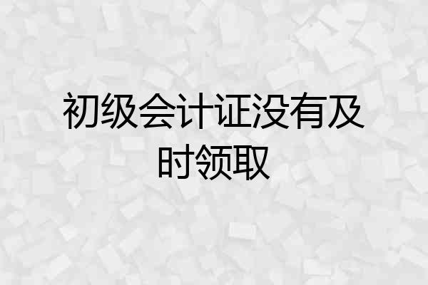 初级会计证没有及时领取