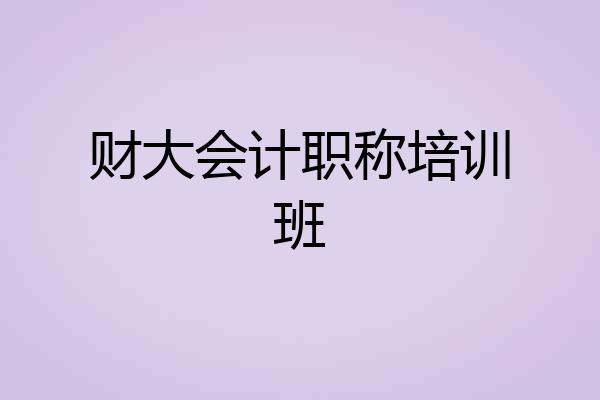财大会计职称培训班
