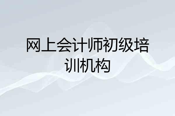 网上会计师初级培训机构