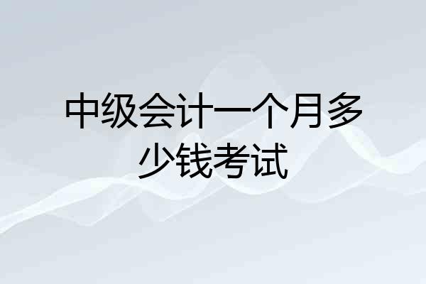 中级会计一个月多少钱考试