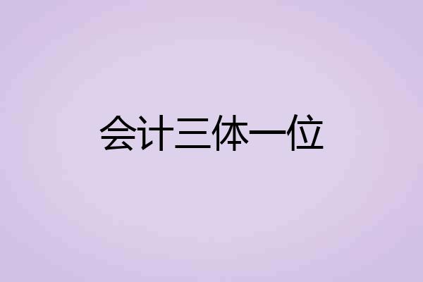 会计三体一位