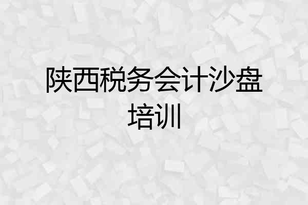 陕西税务会计沙盘培训