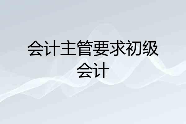 会计主管要求初级会计