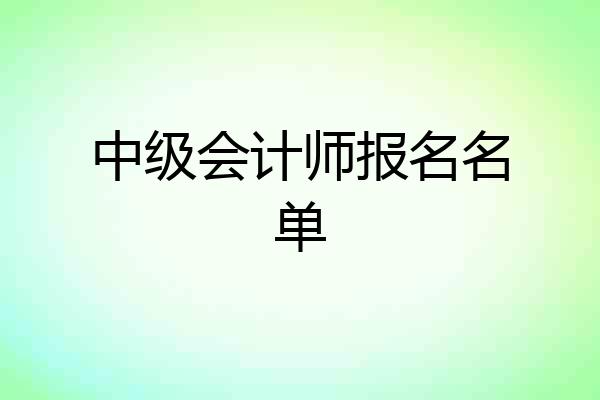 中级会计师报名名单