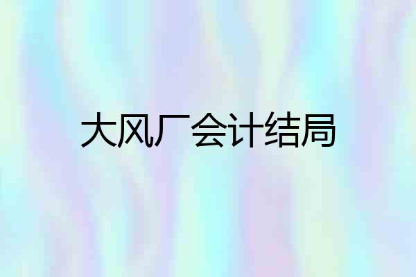 大风厂会计结局