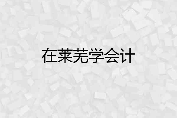 在莱芜学会计