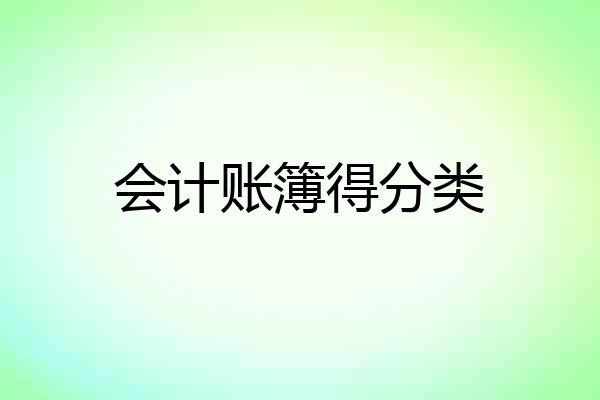 会计账簿得分类
