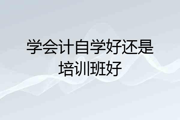 学会计自学好还是培训班好