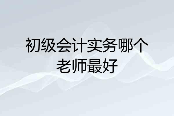 初级会计实务哪个老师最好