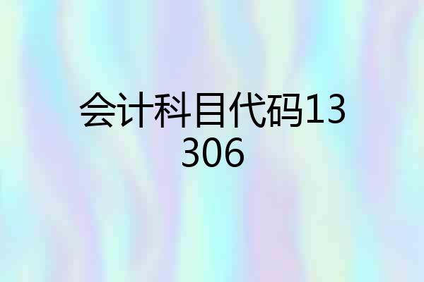 会计科目代码13306