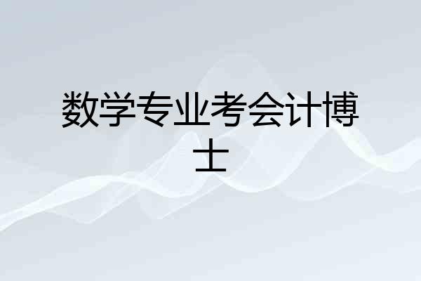 数学专业考会计博士